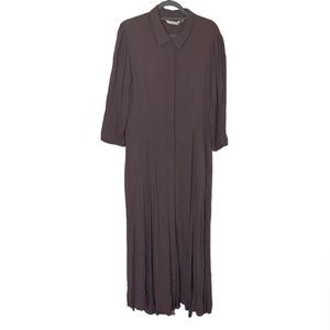 SOFT SURROUNDINGS brown Button Up Maxi Shirt Dress Duster size large